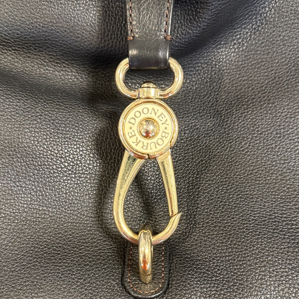 Dooney & Bourke Black Leather Bag with Gold Accents